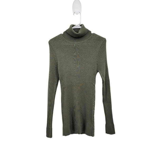 LCR Black Edition Men's Cotton Blend Turtleneck Rib Knit Fitted Sweater - M - Picture 1 of 8